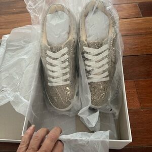 Betsey Johnson Gold Glitter Sneakers